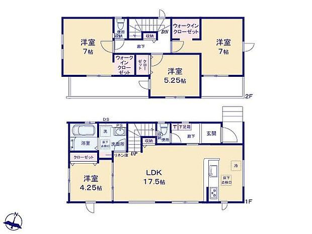 【4LDK】◆リビングが見渡せる対面キッチン♪食洗機標準装備
◆お子様の帰宅も確認できるリビングイン階段採用
◆収納豊富な間取りでお部屋を広くお使いいただけます
◆全居室南向き◆プライベート重視の2面バルコニー
