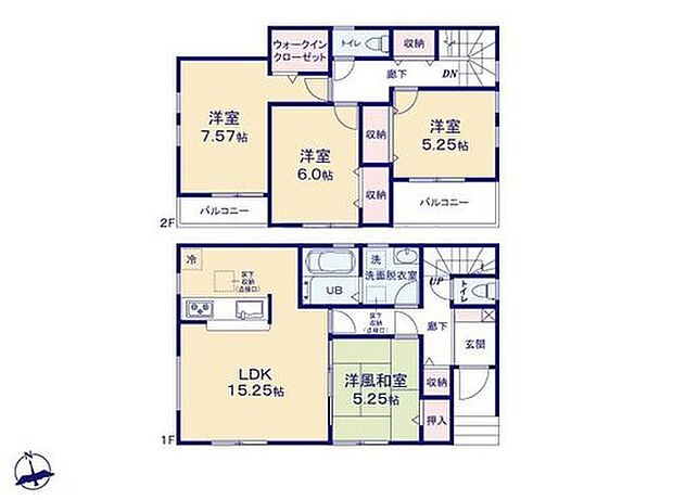 【4LDK】◆リビングに和室が隣接した使い勝手の良い間取り
◆全室収納付き♪7.75帖主寝室にはＷＩＣもあります
◆日当たり良好！全居室南向き