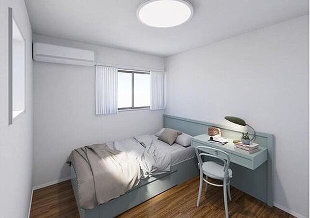 【完成予想図(洋室)】全居室収納完備なので、お部屋を広くお使い頂けます。※家具、家電、照明器具、小物、カーテン、その他のイメージはCG です。