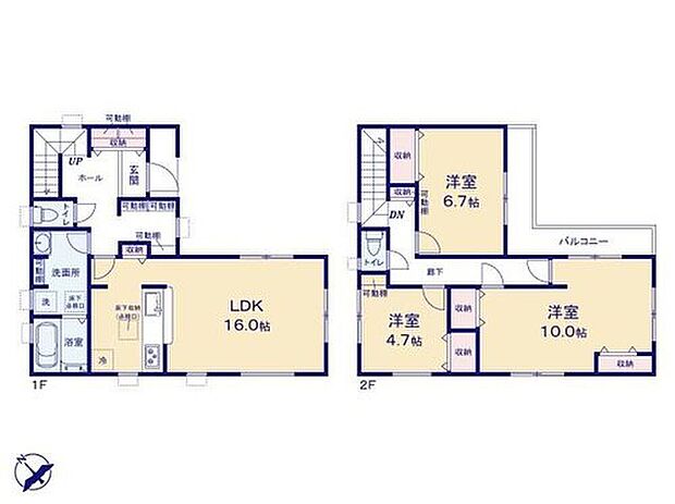 【3LDK】◆玄関ホールに可動棚付き収納スペース♪ご家族の荷物もすっきり片付きます
◆忙しい時間に嬉しいゆったり広めのパウダールーム
◆間仕切りを利用して４ＬＤＫにも対応可（工事有償）