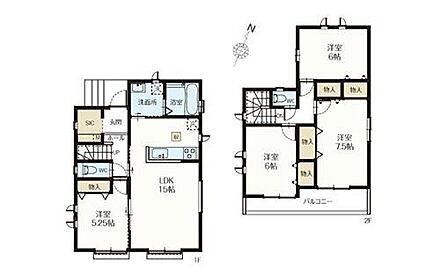 ◆リビングが見渡せる対面キッチン
◆動きやすいまとまった水回り設計
◆全居室収納＋玄関にシューズインクローク付き 