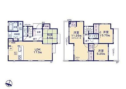 ◆食洗機標準装備の対面キッチン
◆間仕切りを利用して間取りを５ＬＤＫに変更可（工事有償）
◆朝の忙しい時間に嬉しいゆったり広めの洗面所
◆明るい２面バルコニー
◆お部屋すっきり全室収納付き♪ 