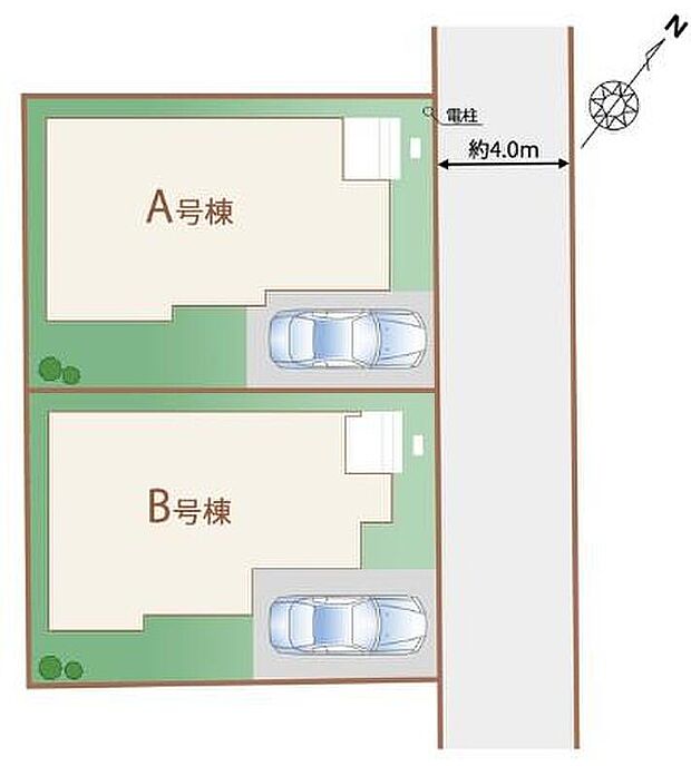 【全体区画図】◆せんげん台駅まで徒歩８分
◆敷地内に駐車スペース１台分
◆大通りを１本入った閑静な住宅街♪お車のアクセスも良好です
◆南東向きで日当たり良好♪
◆セブンタウンまで徒歩５分でお買い物も便利♪