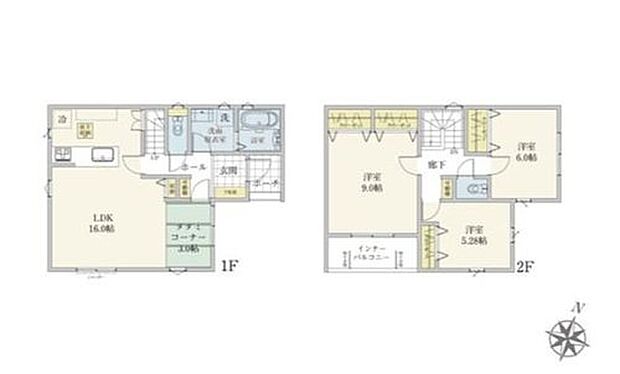 【3LDK】◆リビングが見渡せる対面キッチン
◆リビングに３帖のタタミコーナーが隣接した使い勝手の良い間取り
◆全室収納付きでお部屋を広くお使いいただけます