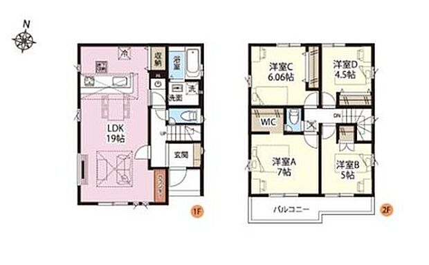 【4LDK】◆リビングにはお子様の学習など多用途に使えるカウンター付き
◆お部屋すっきり全室収納付き
◆陽当たり良好♪南向きのバルコニー
