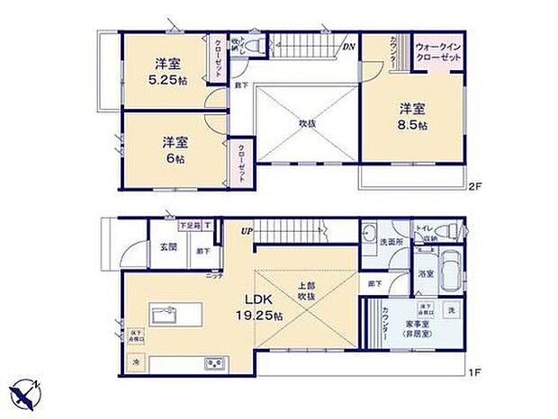 【3LDK】◆吹抜けのある明るいリビング
◆動きやすい動線のアイランドキッチン♪
◆忙しい時間も快適に♪ユーティリティースペースと洗面所のある間取り
◆全室収納付き
◆明るい2面バルコニー