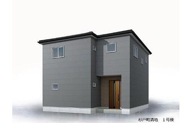 【 完成予想図(外観)】モデルルームのご案内も承ります。間取りや実際の設備もご確認いただけます♪

　◯広々とした敷地で穏やかな時間を満喫できる贅沢な邸宅♪
　◯収納豊富な間取りでお部屋を広くお使いいただけます