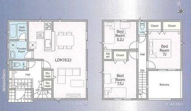 【3LDK】◆陽当たり良好♪広々19.2帖のＬＤＫ
◆家事動線がスムーズ♪まとまった水回り設計
◆お部屋すっきり全室収納付き
◆明るい南向きのバルコニー
◆冷暖房効率UP！ペアガラスなど設備も充実しています