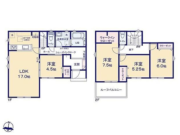 【4LDK】◆陽当たり良好♪全居室南向き◆リビングが見渡せる対面キッチン◆全室収納付き♪主寝室にＷＩＣ、玄関にＳＩＣなど収納豊富◆24時間換気システムほか設備も充実◆不在時にも荷物を受け取れる宅配ボックス♪