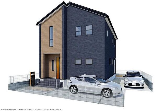 【完成予想図(外観)】資料請求やご案内も即日対応いたします♪同じ施工例の物件見学や、完成イメージプレゼンテーションも承っております。どのような建物が建つか、間取りの広さは?など気になる点を一つ一つご説明させていただきます。