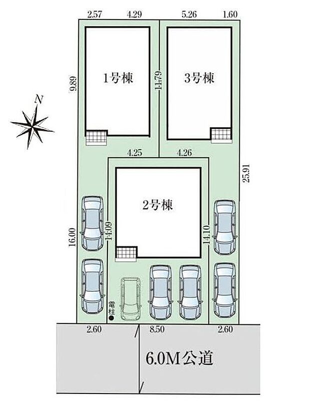 【全体区画図】◆東武野田線「八木崎駅」徒歩17分♪通勤通学にも利便性良好
◆内牧小学校徒歩20分！コモディイイダ徒歩9分！子育て世帯にも◎
◆全棟カースペース2台可♪