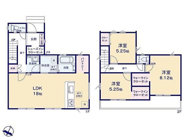 【3LDK】◆広くて明るい18帖のＬＤＫ♪キッチンがスッキリ片付くパントリー付き◆動きやすいまとまった水回り＆洗面・脱衣室が分かれている間取り◆陽当たり良好！南東向きの続きバルコニー