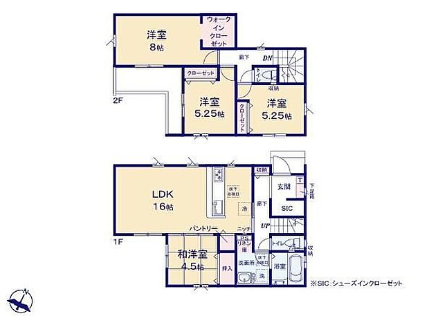 【4LDK】◆プライベート感があり客間にも使える洋風和室のある間取り◆複数の方角から採光と通風を確保できるL字バルコニー♪◆収納豊富な間取りでお部屋を広くお使いいただけます