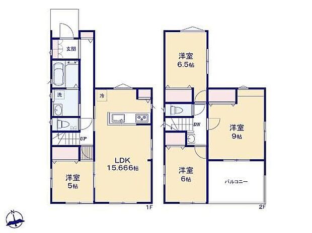 【4LDK】◆お子様の様子が一目でわかる対面キッチン
◆お部屋すっきり全室収納付き
◆お部屋を通らずに洗面室へ直行！帰宅後すぐに手洗い、うがいができます