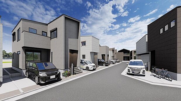 【街並予想図】
豊かな自然を身近に感じながら、都市の利便性も享受できる立地。穏やかな環境でのびのびと暮らせる街並みです。※CG画像のため、実際とは多少異なる場合があります。