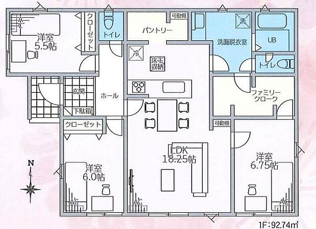 (1号棟)、価格4180万円、3LDK、土地面積258.25m2、建物面積92.74m2