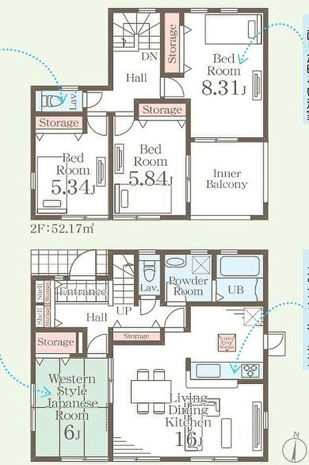 (2号棟)、価格2390万円、4LDK、土地面積302.84m2、建物面積109.3m2