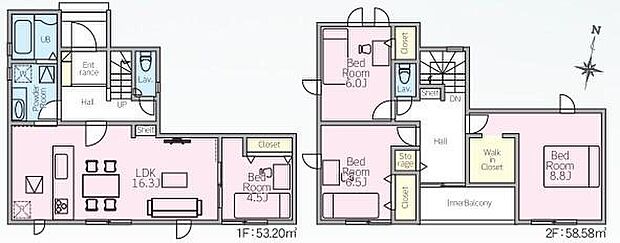 (1号棟)、価格3080万円、4LDK、土地面積137.29m2、建物面積111.78m2