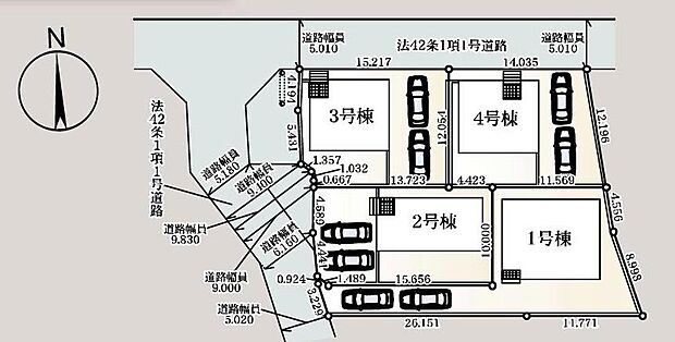 全4棟☆駐車スペースは2台分確保！
落ち着いた雰囲気の閑静な住宅地◎
小中学校まで徒歩9分圏内♪
お子様の通学にも安心です☆