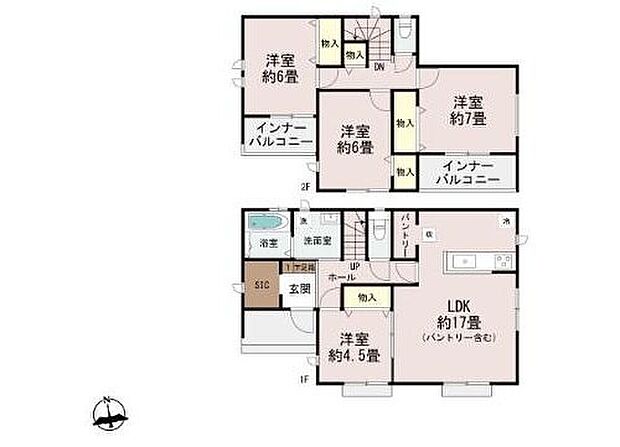 【4LDK】シューズインクロークやパントリー付き♪
買いだめしてもすっきり収納できます!