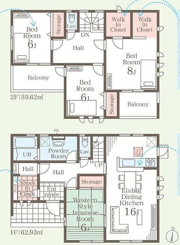【4LDK】全洋室が6帖以上の4LDK!広くて使いやすい間取りです♪