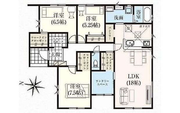 【3LDK】人気の対面式キッチン♪
WICやSC、パントリーなどプラスアルファの収納もしっかり確保！
豊富な収納でお部屋を広く使えそうです♪