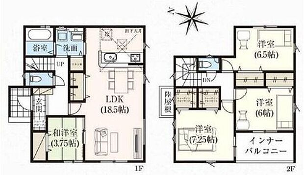 【4LDK】対面式キッチンですので、お食事の準備をしながらご家族との会話を楽しめます☆
水回りも集中しているので、家事の動きがらくちんです♪
