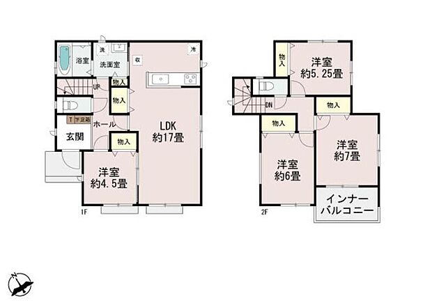 【4LDK】全居室に収納を完備しておりますので、いつでもお部屋をすっきりとお使い頂けそうです。自分好みのインテリアやレイアウトを考えるのも楽しみです♪
