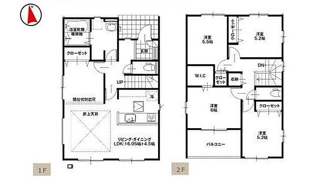 【4LDK】人気の対面式キッチン♪５LDK対応可能♪
２階の各居室には収納完備でお部屋をスッキリとお使い頂けます！