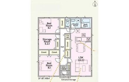 ゆとりの平屋建て♪
各居室に収納も充実しているので荷物が増えてもスッキリとお使い頂けます！ 