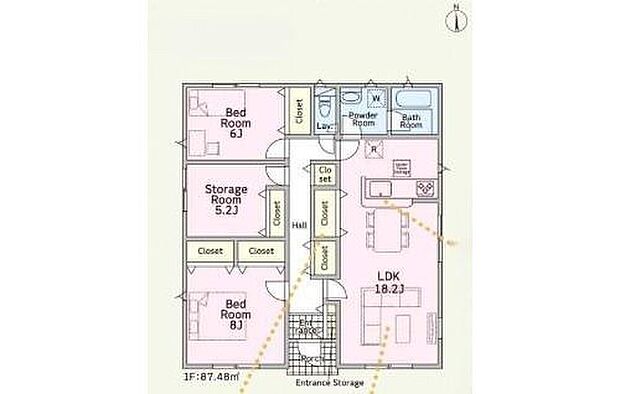 【3LDK】ゆとりの平屋建て♪
各居室に収納も充実しているので荷物が増えてもスッキリとお使い頂けます！