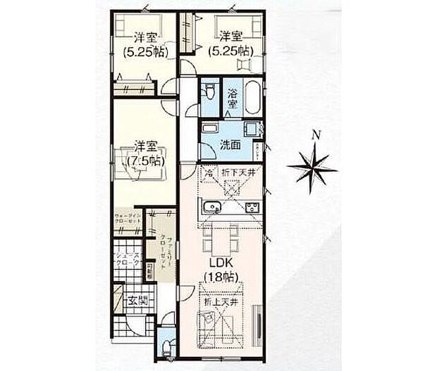 【3LDK】人気の平屋建て♪南向き♪
おもちゃを広げてもゆとりのあるリビングは、お子様の成長を見守っていく、大切な空間にもなりますね。