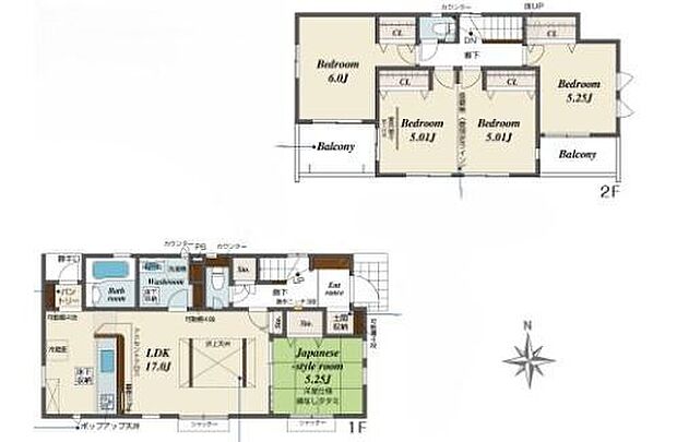 【4LDK】全室南向き♪
パントリー付きなので買いだめしてもスッキリとお使い頂けます！