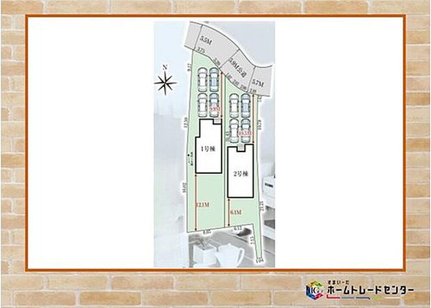 【全体区画図】駐車スペース４台分あり♪ご家族分だけではなく来客用にもお使い頂けます！