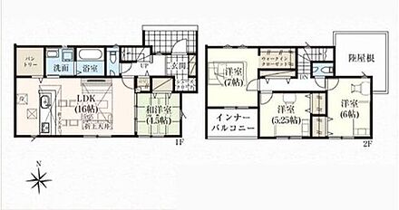 ☆全居室南向きの明るいお住まい☆
水回り＋パントリーを集約し、家事動線が
スムーズになり時短につながります◎主寝室には
大容量のＷＩＣ付き♪ 
