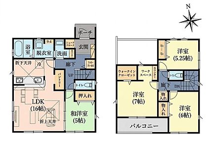 プラン建物価格：1800万円　プラン間取り：4LDK　プラン建物面積：107.65m2 