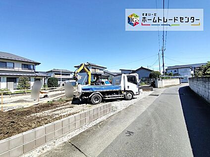 造成中の現地（前面道路）