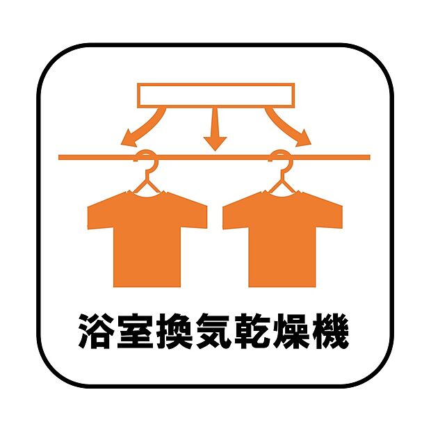 【【設備】浴室換気乾燥機】雨の日や冬場のお洗濯に嬉しい装備。洗濯物を乾かすだけでなく、入浴の度に換気機能で湿気を排出できるためカビの防止にもなります。
