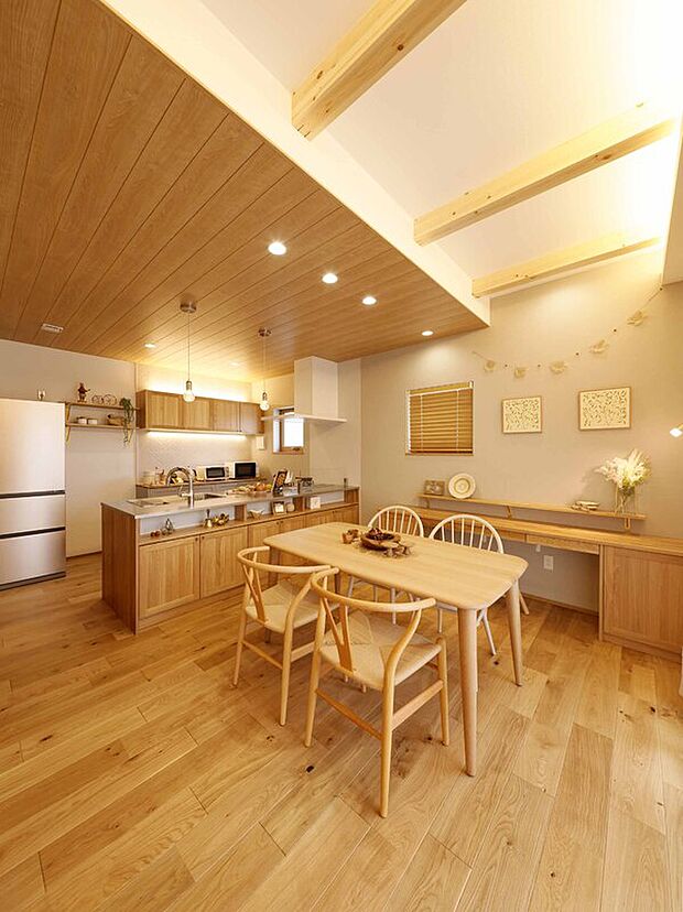 【ダイニング・キッチン（当社施工例）】MIYOSHI MIRAITO お泊まりハウス（当社モデルハウス）