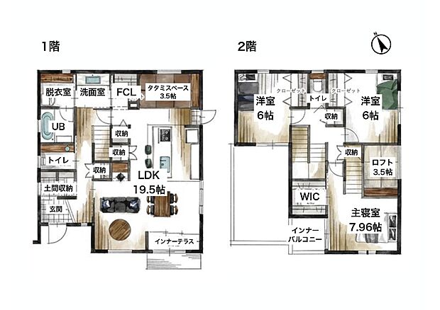3LDK+ロフトスペース+ファミリークローゼット