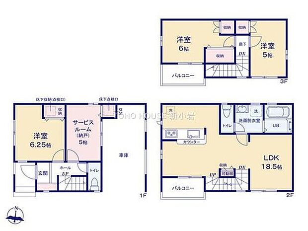 6490万円、3LDK+S(納戸)、土地面積69m2、建物面積110.16m2