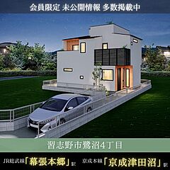 【天空の家　屋上には開放感あふれるルーフバルコニー】習志野市鷺沼4丁目　新築戸建 外観