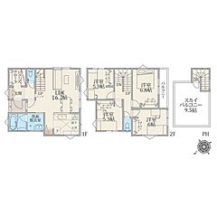 【天空の家自慢のスカイバルコニー9.5帖】習志野市鷺沼台3丁目　新築戸建 その他