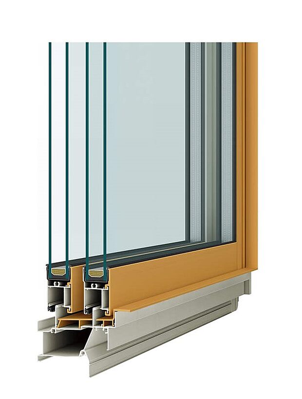 【Low-Eガラス】室外側ガラスLow-E金属膜でコーティングし、太陽の熱線を約60%カット。冷房効果を高め、西日対策や紫外線による室内の色あせ防止になります。
※メーカーは当社指定