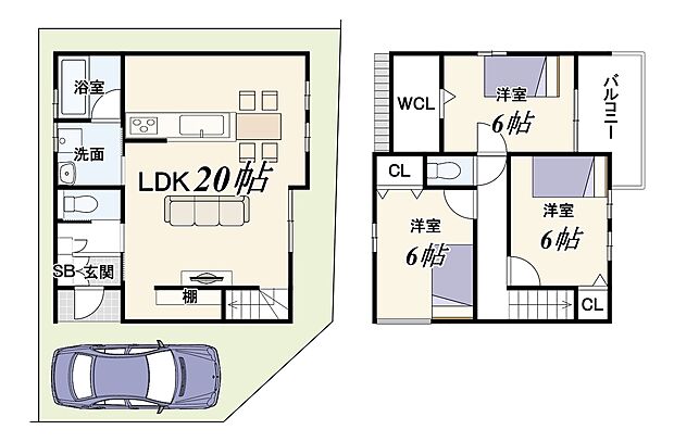【新築参考プラン】建物面積87.08m2、建物価格1799万円