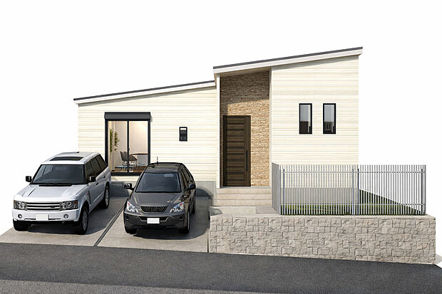 【平屋プラン：イメージパース】建物面積92.47m2　建物価格2030万円