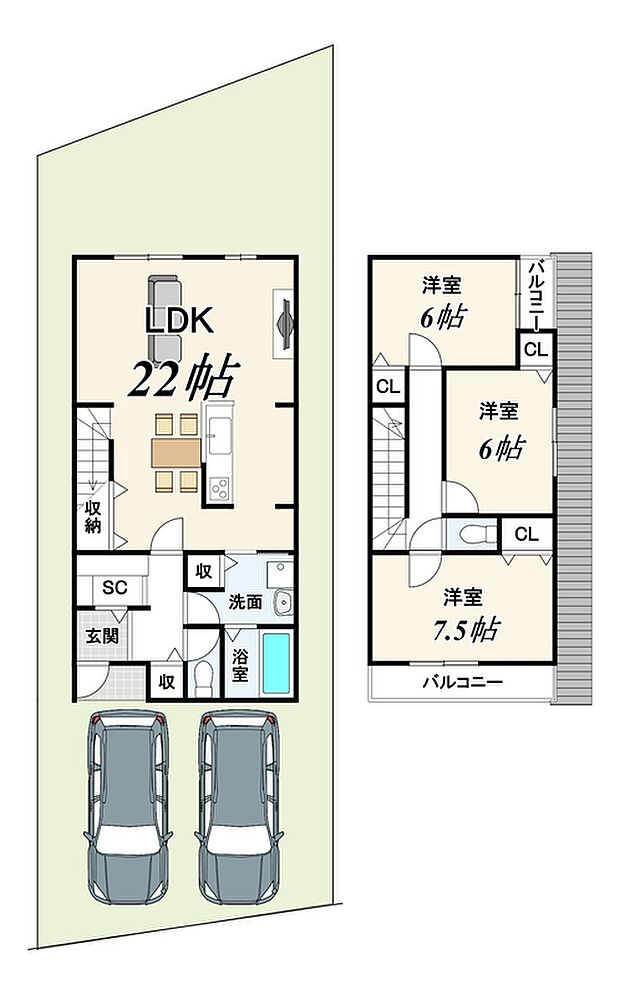 ＼☆イメージパース掲載中☆／
間取り図を基に作成したイメージパース！
より生活イメージが付きやすいように再現しました
