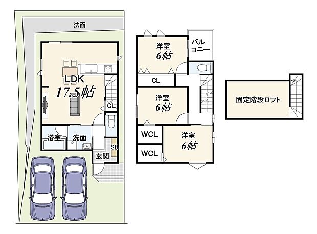 【1号地:新築参考プラン】建物価格:2029万円/建物面積:88.29m2