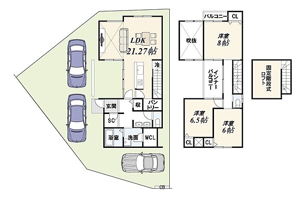 【新築参考プランB】建物価格2399万円/建物面積103.28m2