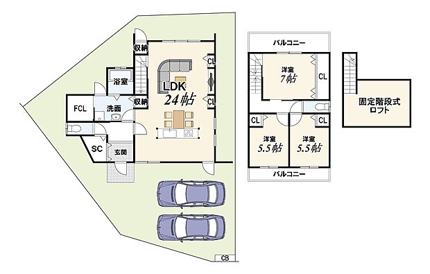 【新築参考プランD】建物価格2499万円/建物面積109.35m2